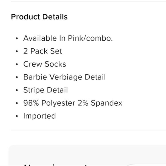 Barbie Vibes 2PK Socks - Picture 4 of 6